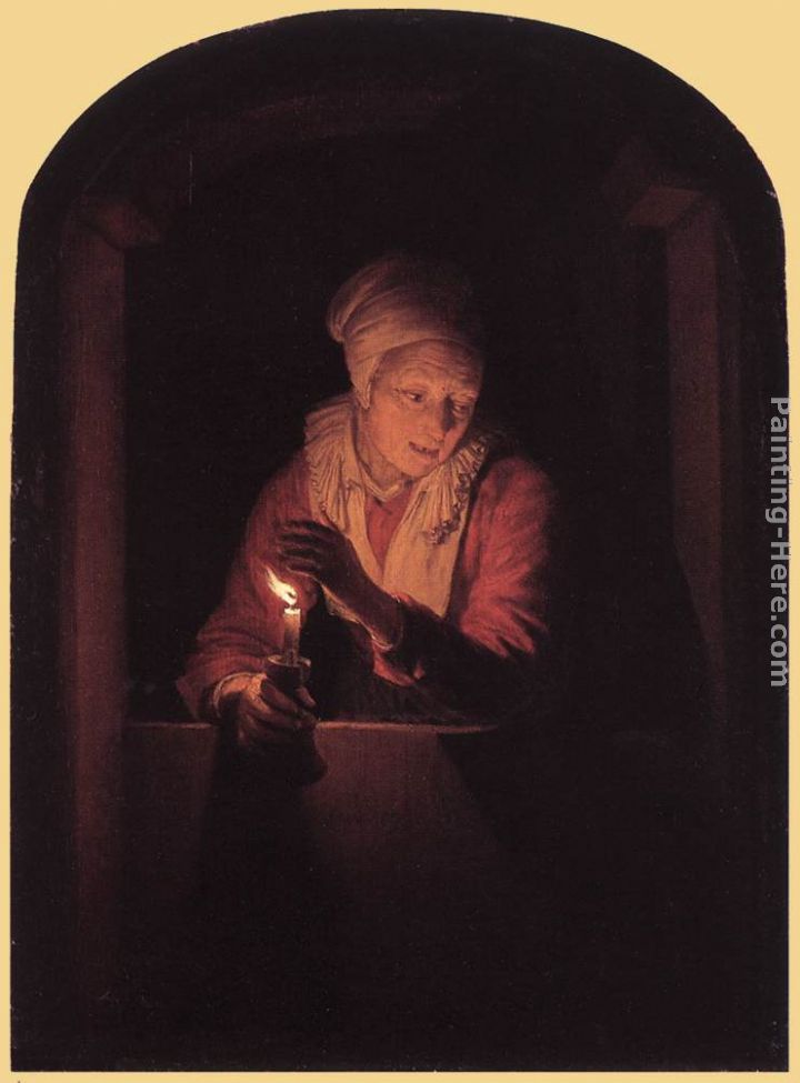 Old Woman with a Candle painting - Gerrit Dou Old Woman with a Candle art painting